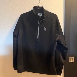 Men’s Spyder Black 3/4 Zip Pullover Heavy Sweater
